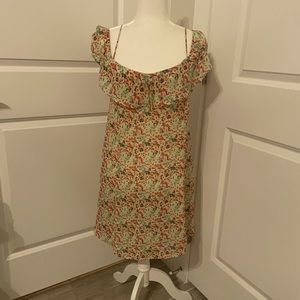 Zara Cold Shoulder Floral Slip Dress, Medium